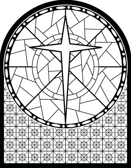 499x639 Stained Glass Cross Coloring Page