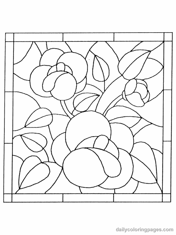 600x800 Stained Glass Coloring Pages Free Printables