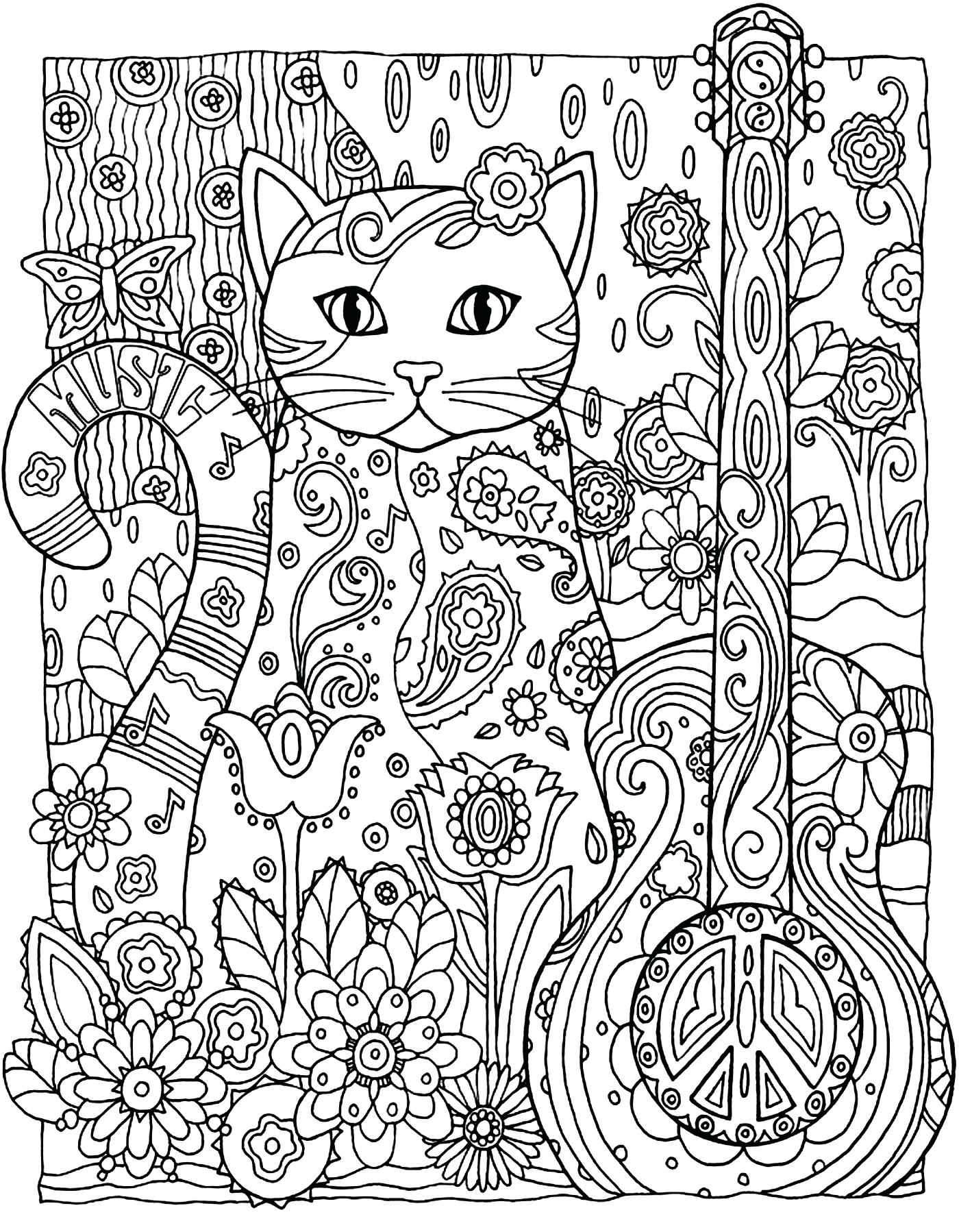 1400x1798 Free Adult Coloring Pages Stained Glass Cats Free