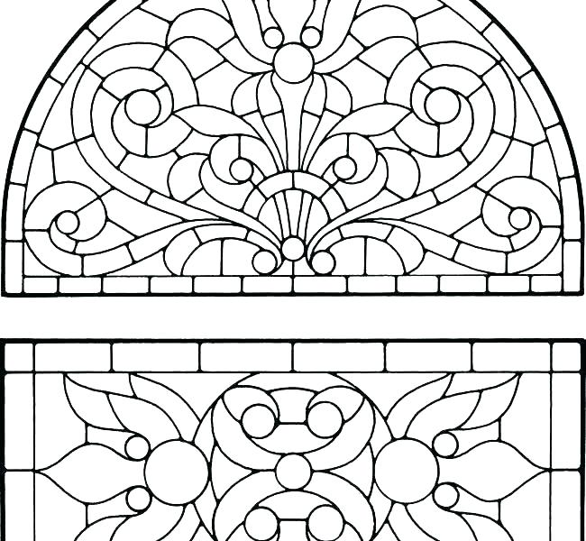 650x600 Stain Glass Coloring Pages