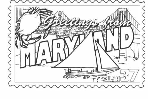 497x332 Maryland State Stamp Coloring Page Classbrain's State Reports
