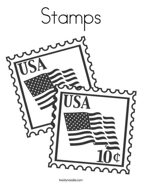 468x605 Stamps Coloring Page