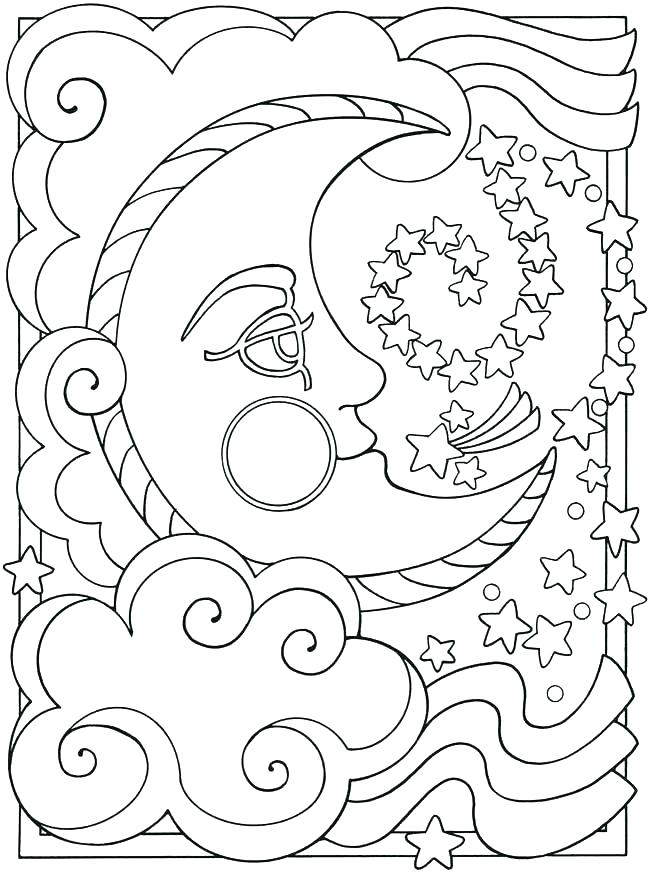 650x874 Star Coloring Pages Printable Moon Coloring Page Pages Free