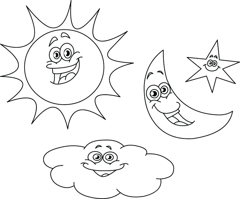 800x663 Excellent Surprising Moon And Stars Coloring Pages Printable New