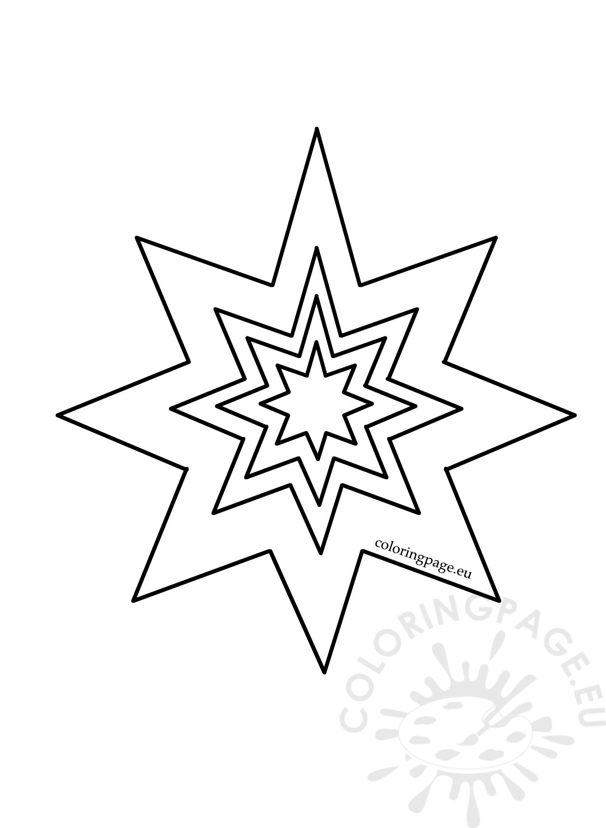 1231x1683 Eight Pointed Star Pattern Coloring Page