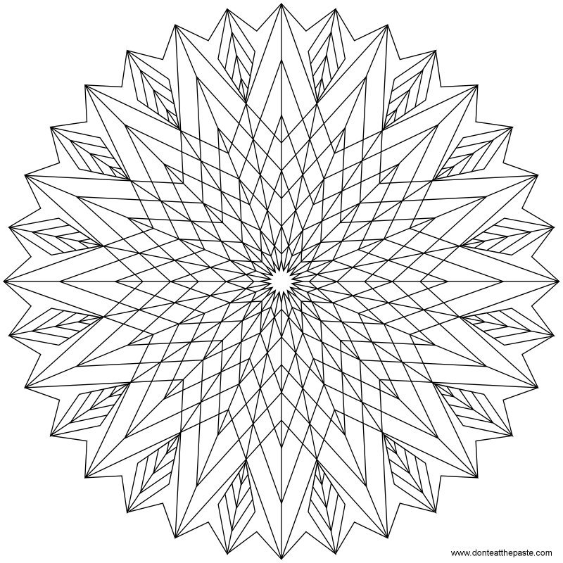 800x800 Geometric Mandala Coloring Pages