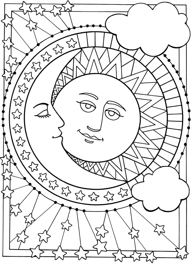 650x893 Moon And Star Coloring Pages Welcome To Dover Publications Sun
