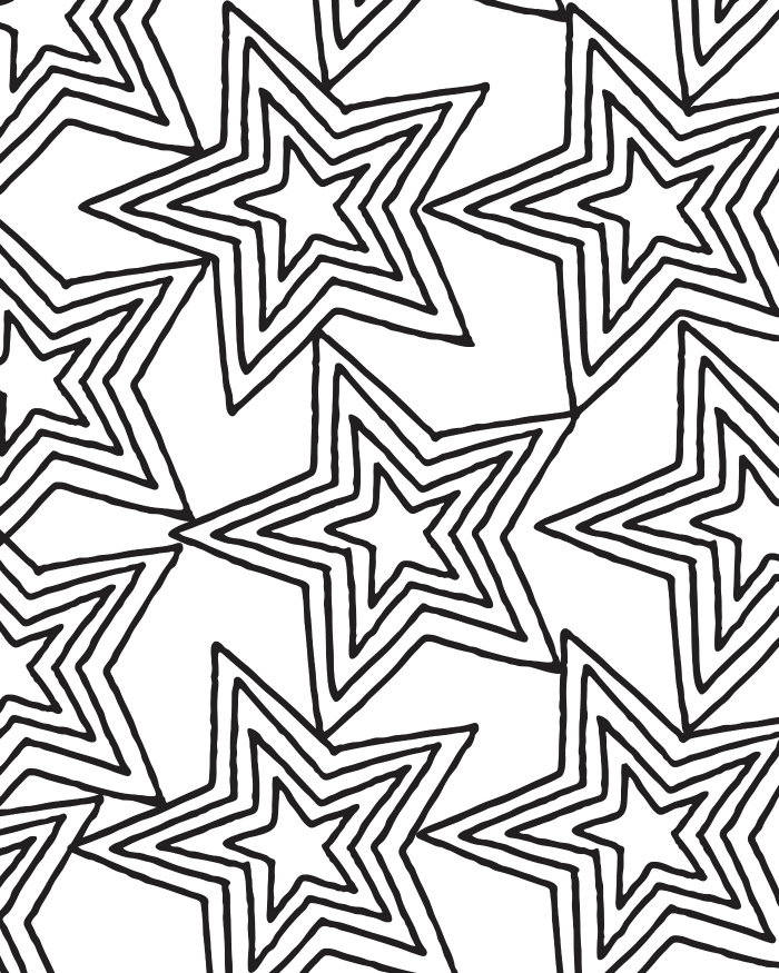 700x875 Printable Star Pattern Coloring Page For Adults And Kids Adult
