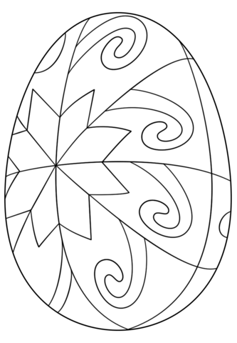 333x480 Easter Egg With Star Pattern Coloring Page From Easter Eggs
