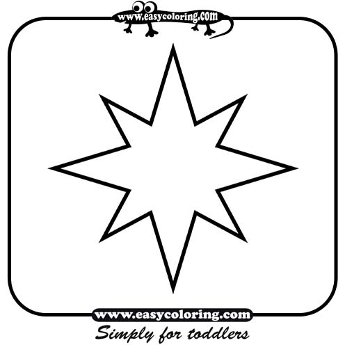 496x496 Star Shape Coloring Page