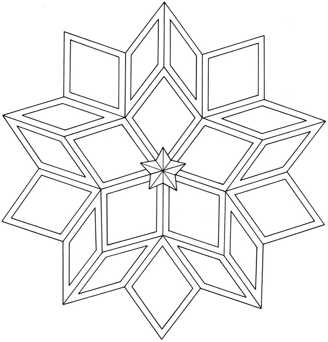 650x677 Creative Haven Geometric Star Designs Coloring Book Doodles