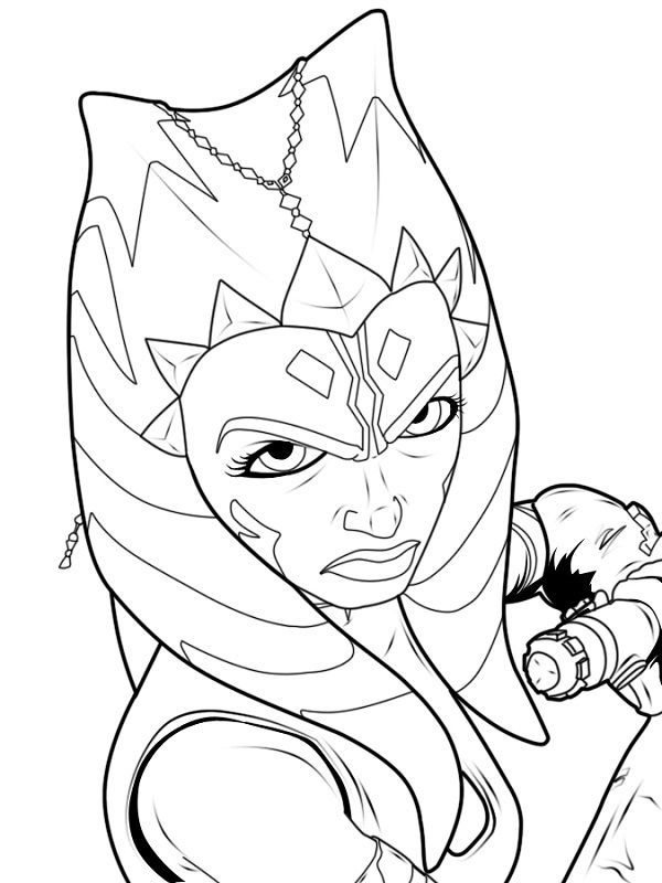 600x800 Black And White Coloring Pages Star Wars Ahsoka