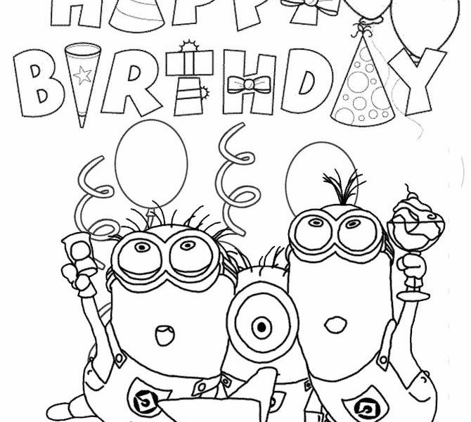 670x600 Birthday Coloring Sheets Best Birthday Coloring Pages Ideas
