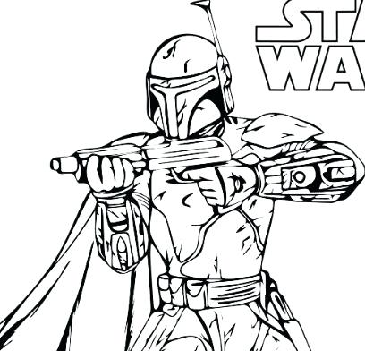 408x392 Star Wars Masks Coloring Pages Printable Boba Fett Coloring