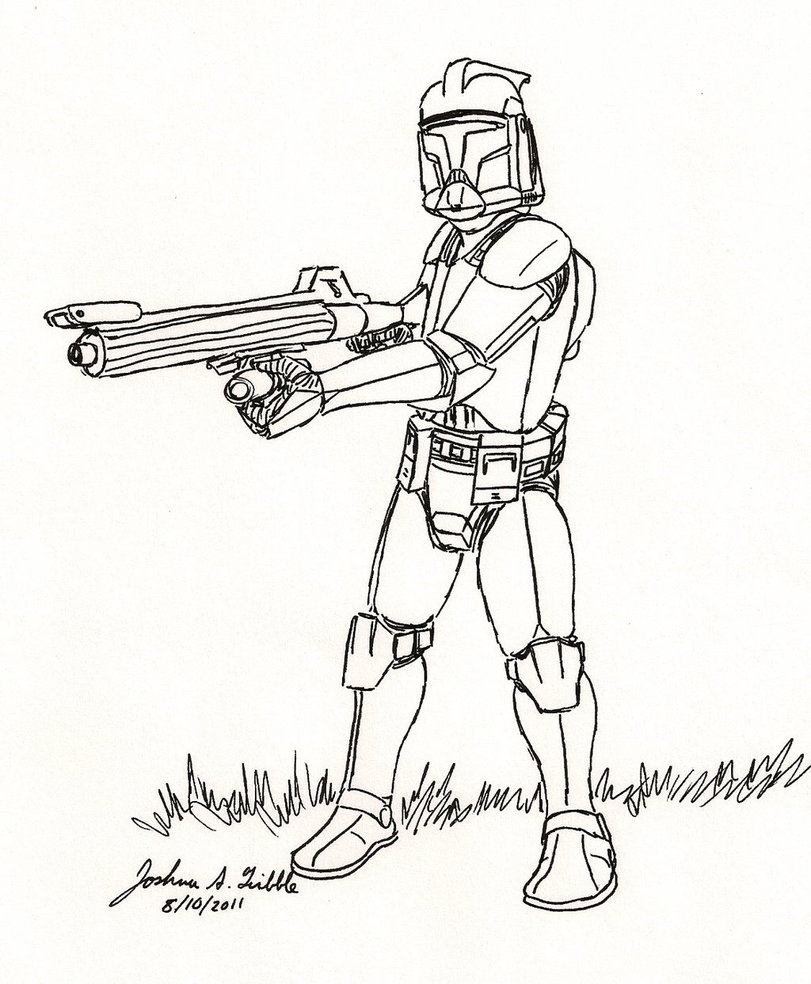 811x984 Star Wars Clone Trooper Coloring Page On Pages