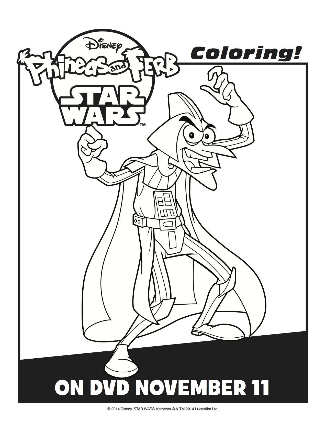 1275x1650 Tested Phineas And Ferb Star Wars Coloring Pag