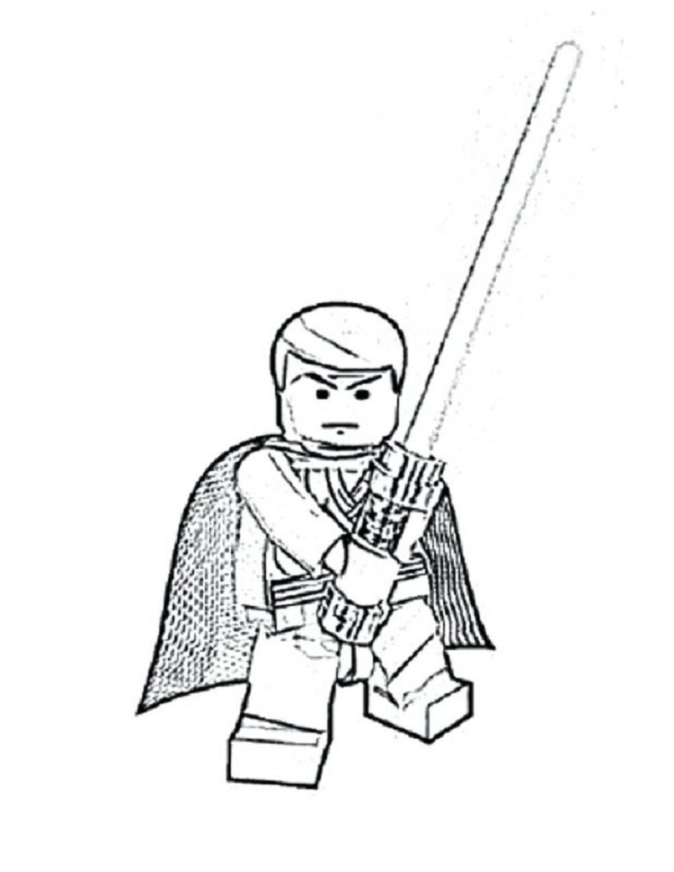 750x970 Lego Star Wars Coloring Pages Luke