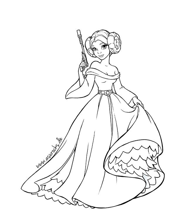 600x751 Star Wars Princess Leia Coloring Pages
