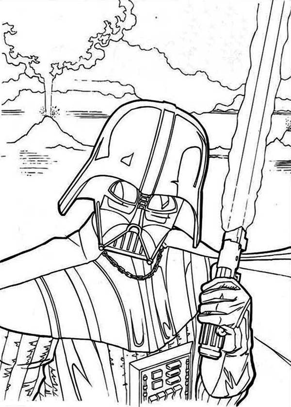 600x840 The Evil Darth Vader In Star Wars Coloring Page