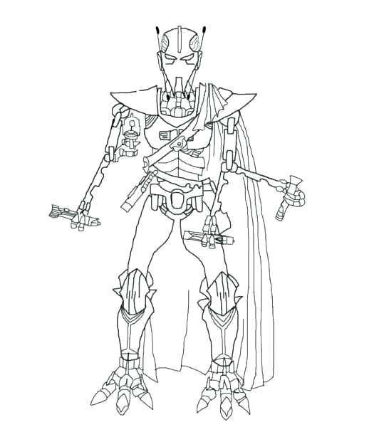 532x600 General Grievous Coloring Page Star Wars Coloring Pages Star Wars