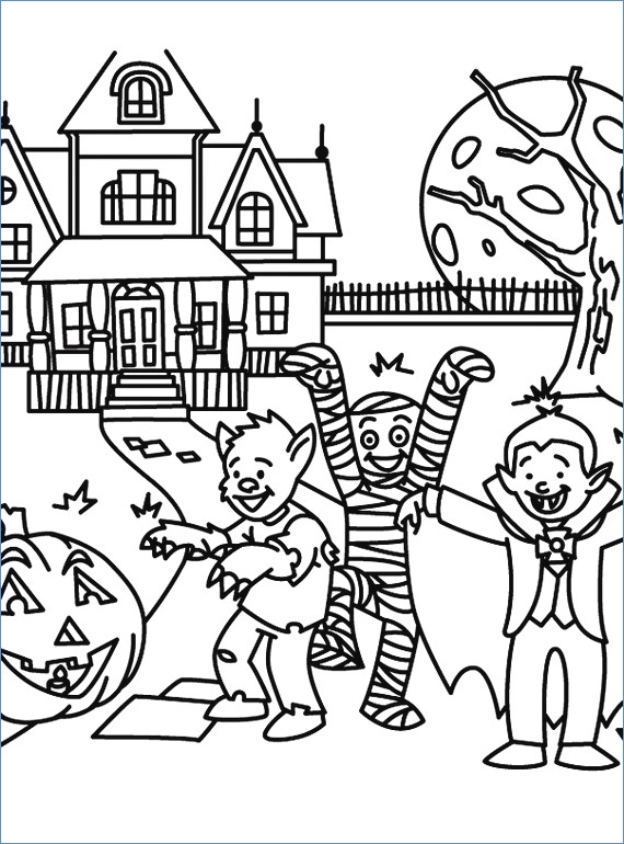 570x770 Halloween Coloring Pages Scary
