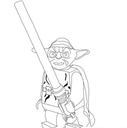 496x500 Lego Star Wars Yoda Holding Lightsabers