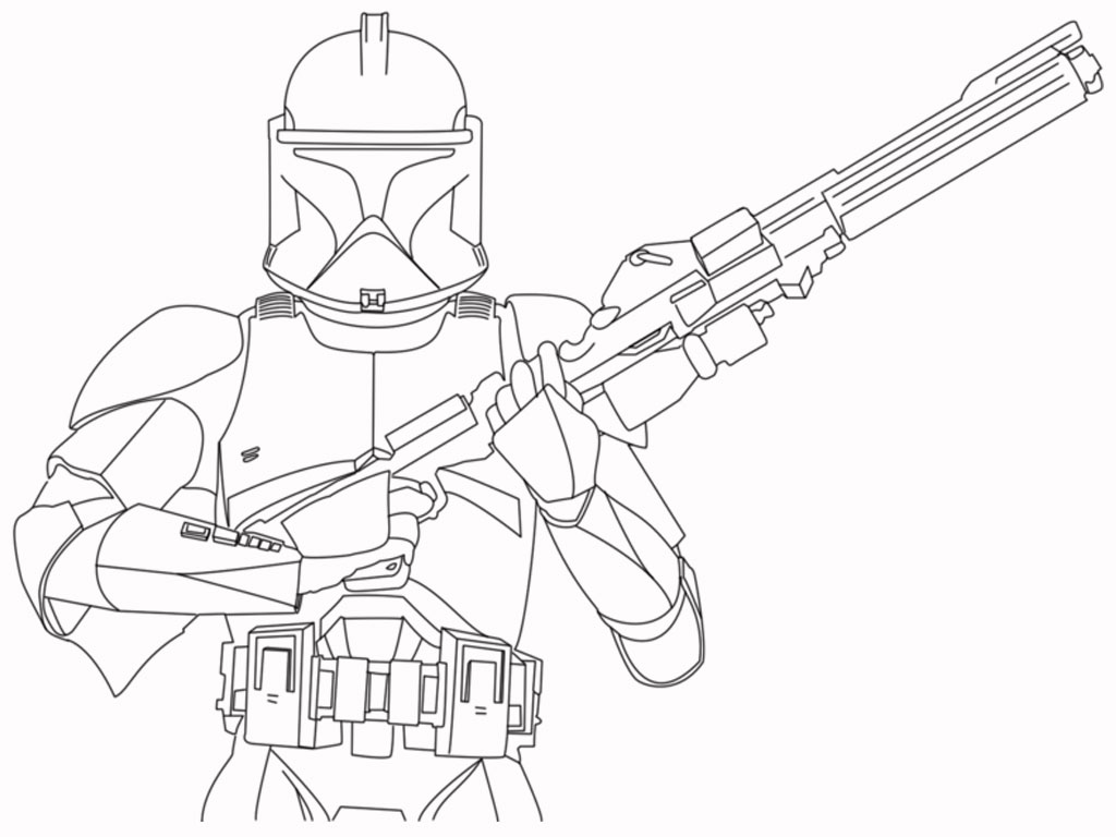 1024x768 Star Wars Coloring Pages Free Printable Throughout Clone