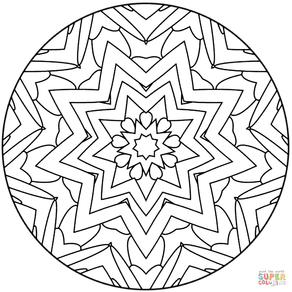 1024x1024 Star Mandalas Coloring Pages Mandala Wars Cartoons Ships Trek