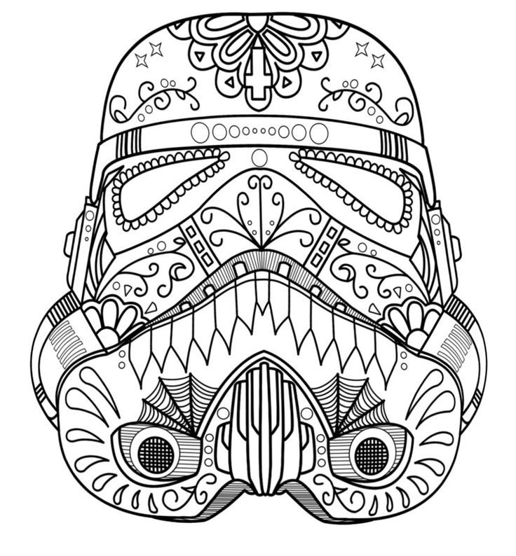 736x794 Dark Vader Sugar Skull Coloring Page