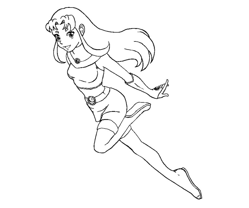 800x667 Starfire Coloring Pages Printable Teen Titans Starfire Coloring