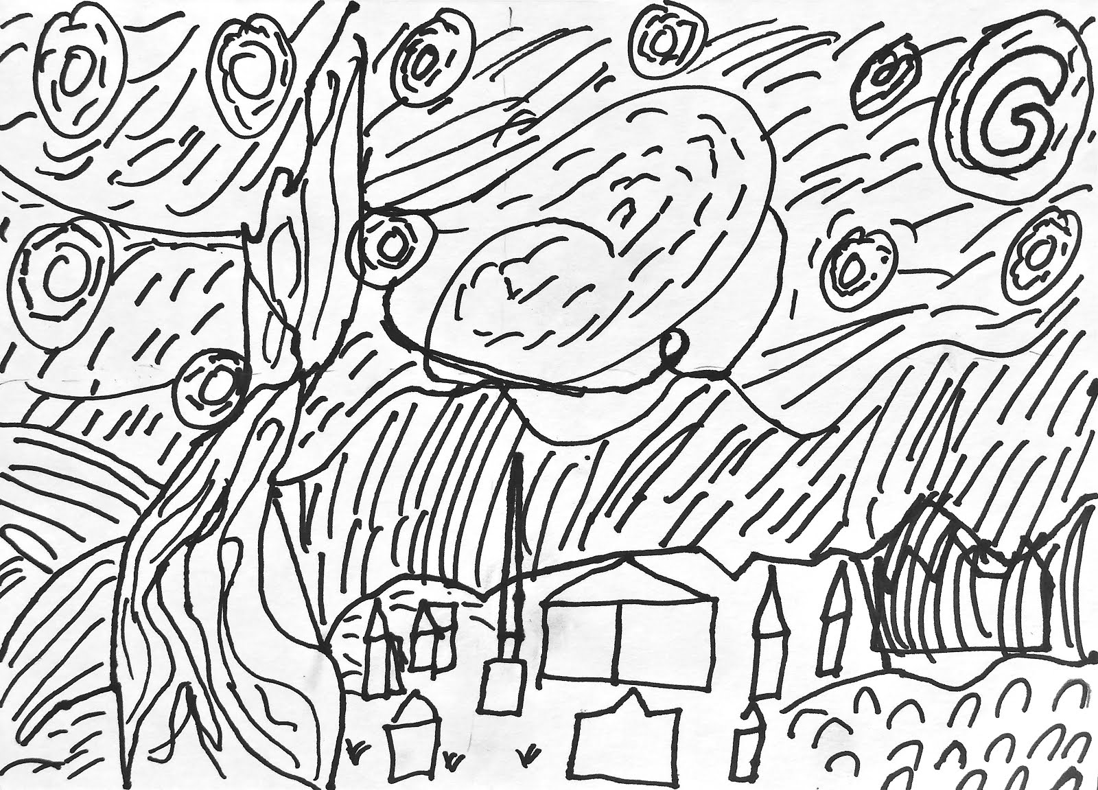 1600x1151 New Starry Night Coloring Page Van Gogh Collec