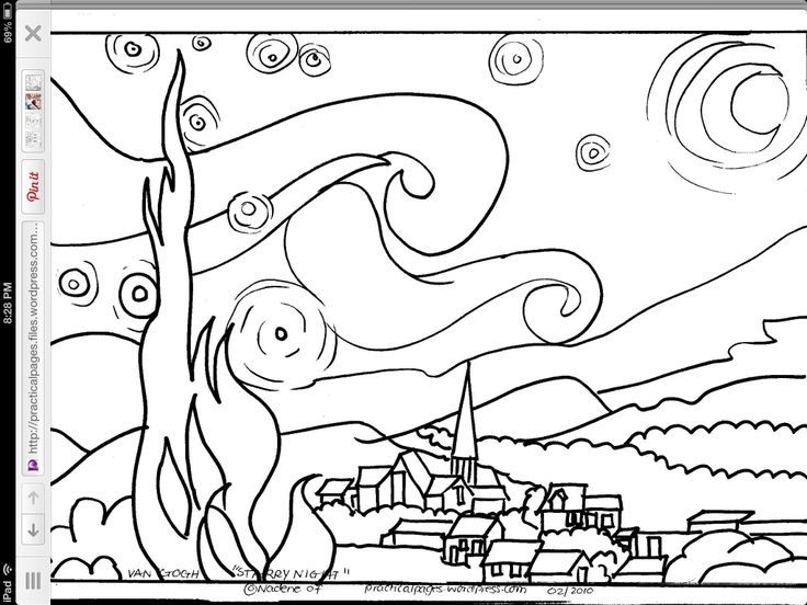 736x552 Starry Night Coloring Page Awesome Free Coloring Pages Of Van Gogh