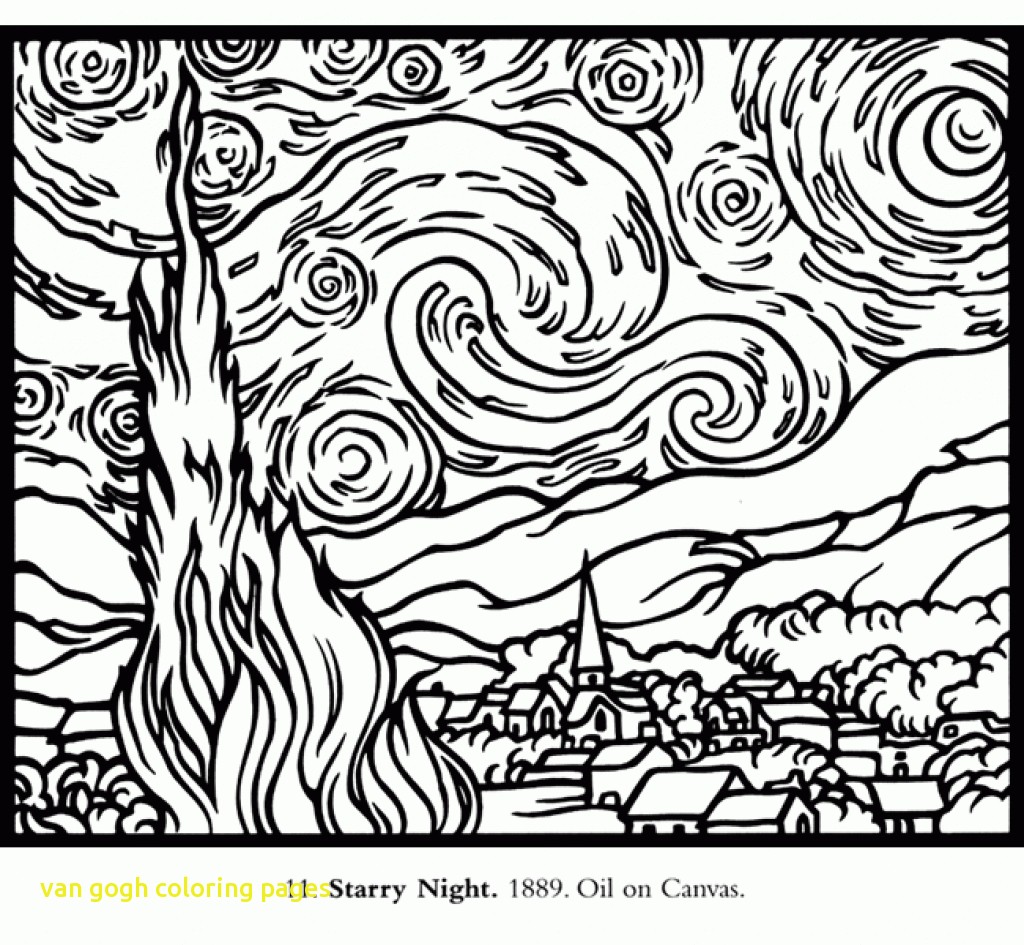 1024x945 Van Gogh Coloring Pages With Modern Ideas Starry Night Coloring