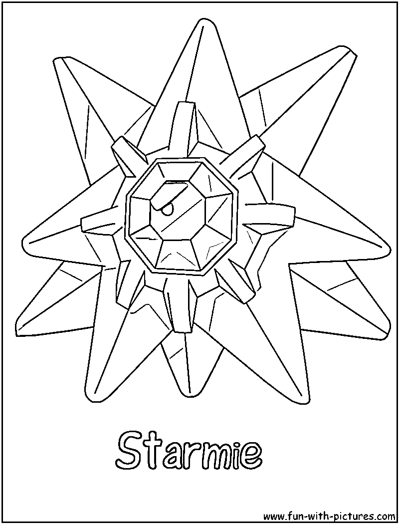 800x1050 Starmie Coloring Page