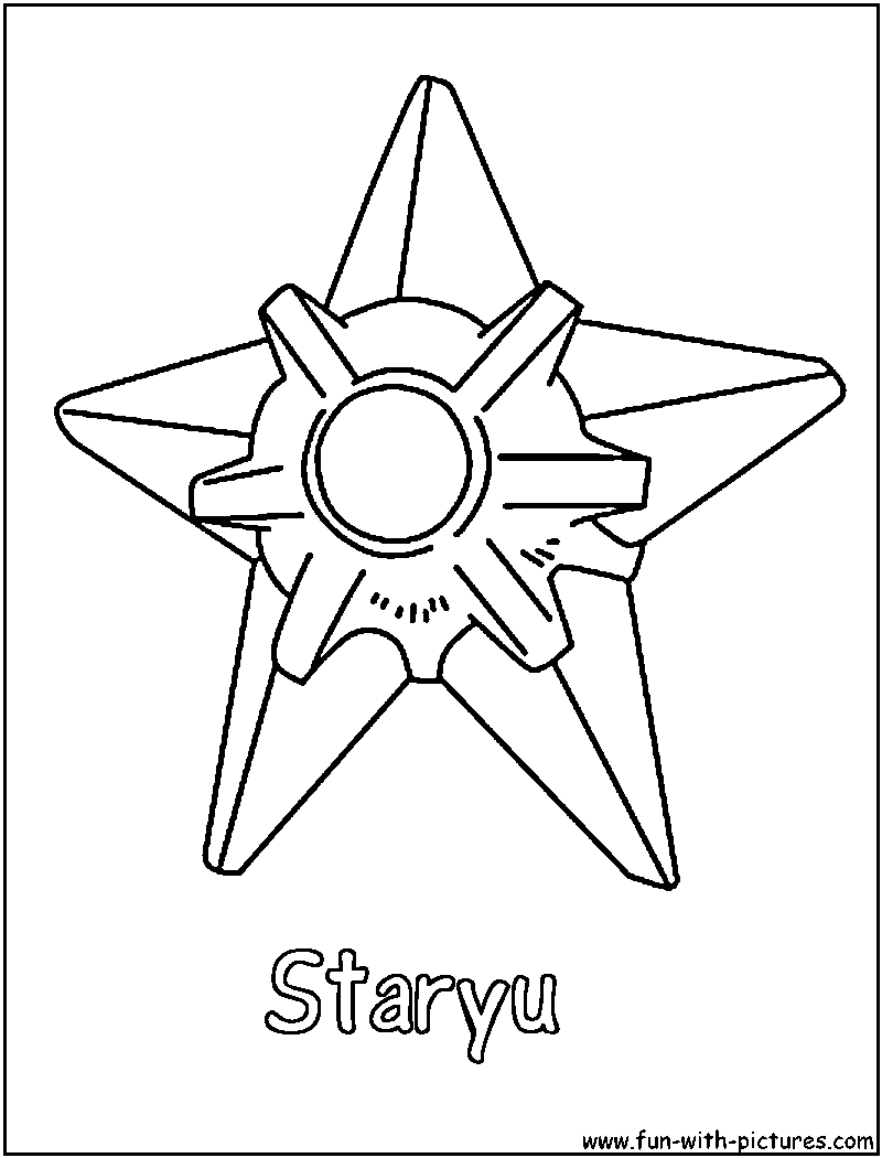 800x1050 Staryu Coloring Page