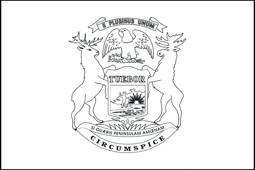 1024x683 Michigan Coloring Book State Symbols Coloring Pages State Flag