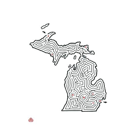 480x480 Michigan Coloring Pages State Flag Of Coloring Page Michigan State