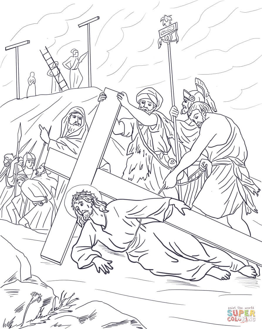 893x1121 Coloring Page Jesus With Crown Thorns New Jesus Stations