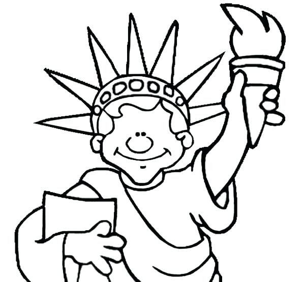 600x555 Statue Liberty Crown Coloring Page Medium Size Statue