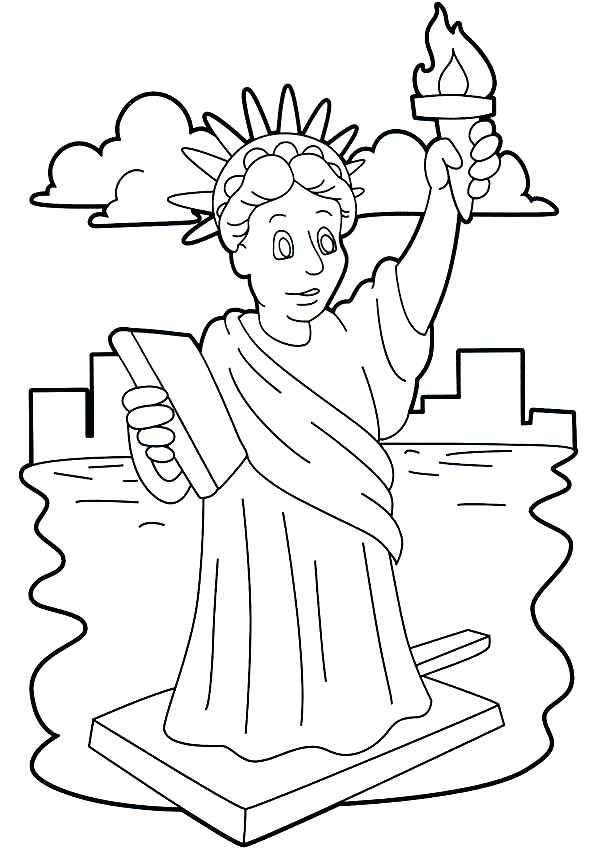 600x854 Statue Of Liberty Coloring Pages Coloring Book Page Of Statue