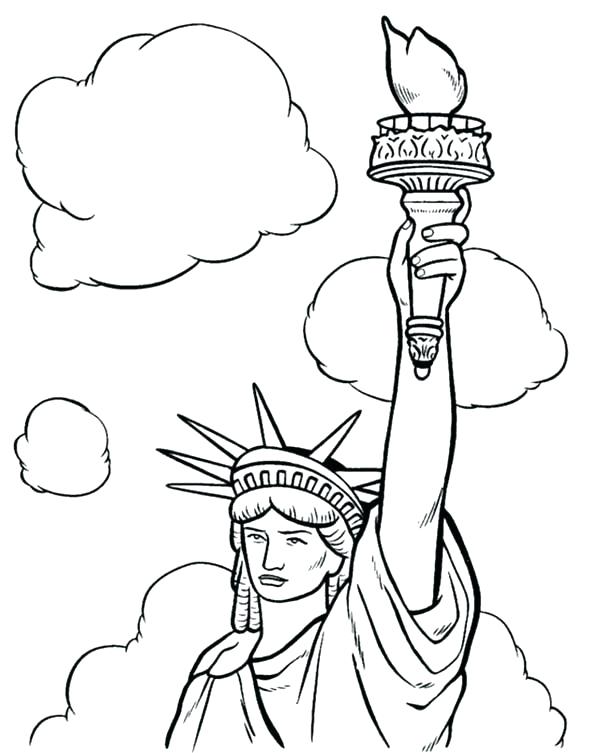 600x753 Statue Of Liberty Coloring Pages To Print Page Free