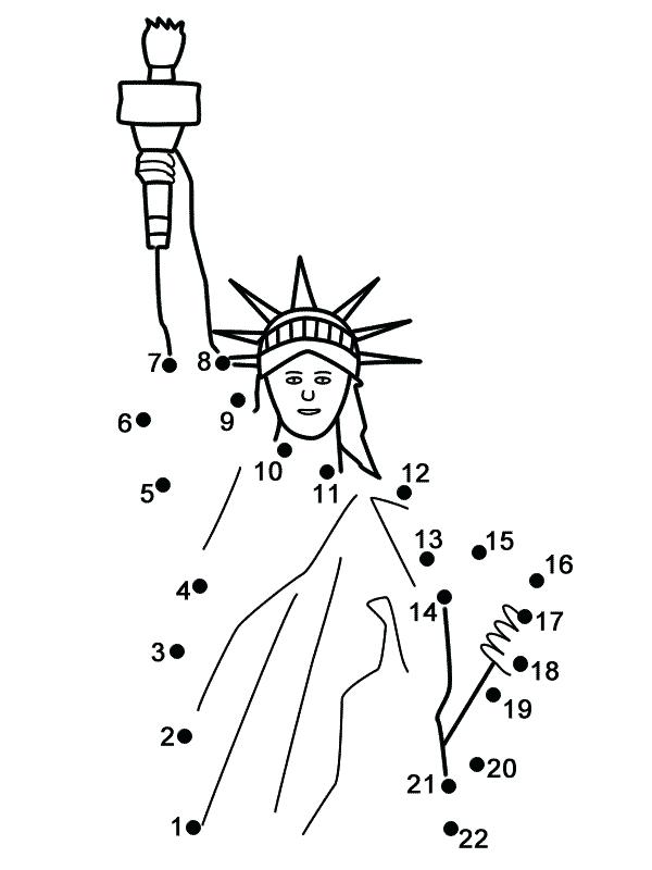 600x800 Coloring Pages Of Peoples Names Statue Liberty Connect The Dots