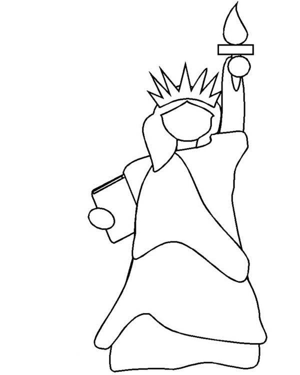 600x750 Statue Of Liberty Coloring Page Outline Sept