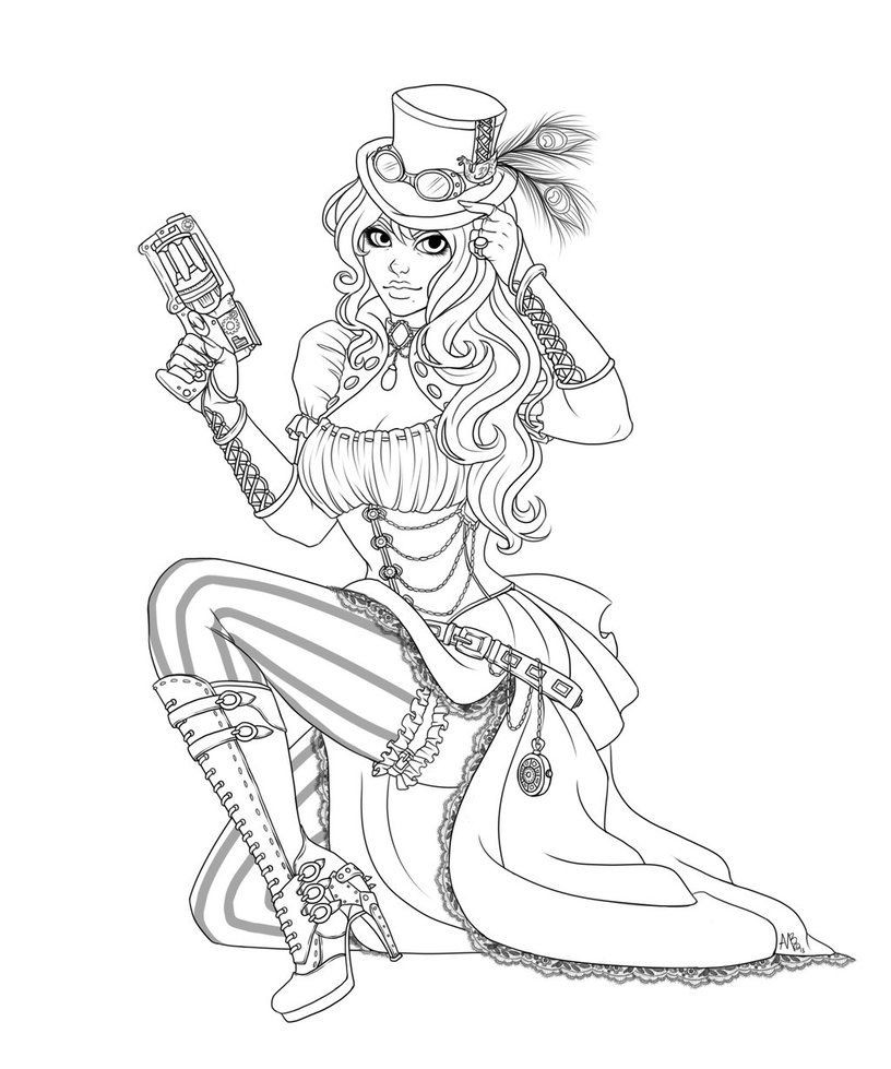 816x979 Fresh Steampunk Coloring Pages