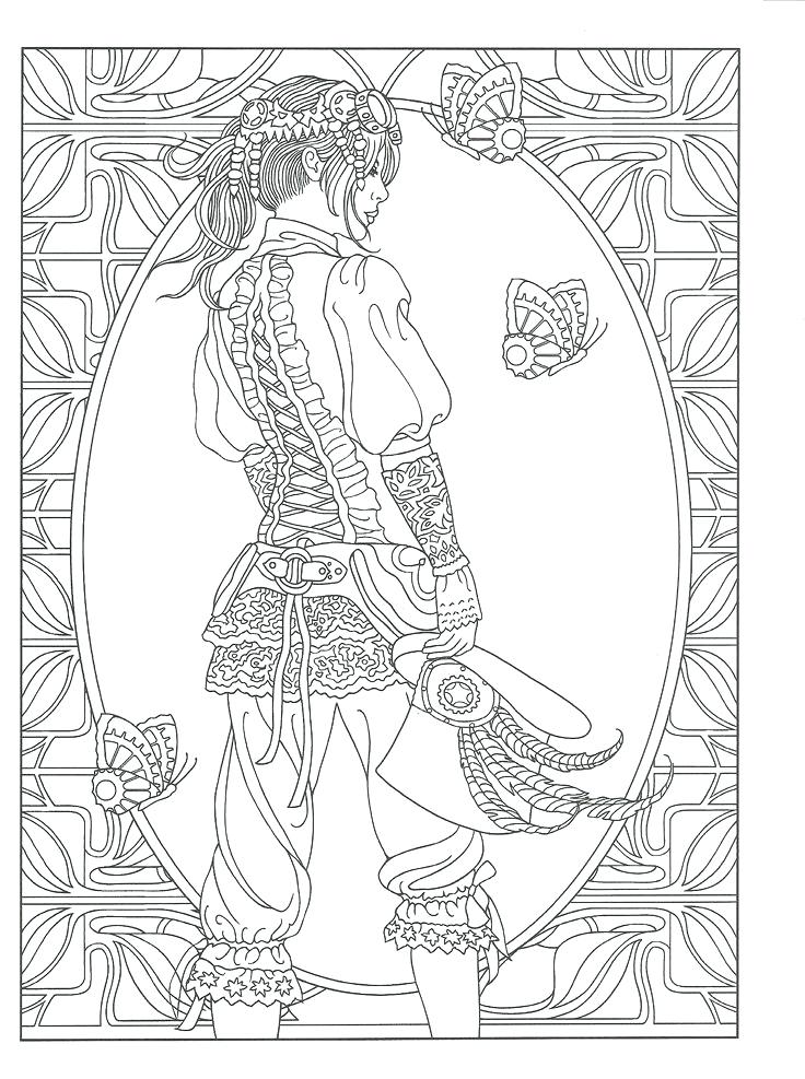 736x987 Steampunk Coloring Pages