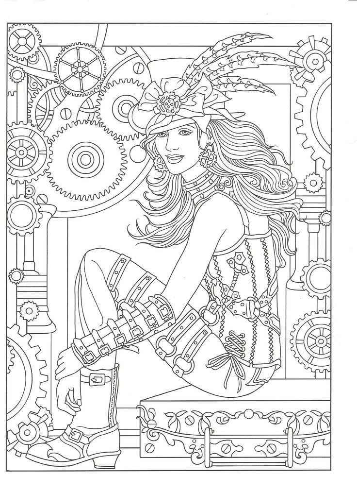 736x1013 Best Steampunk Coloring Pages Images On Coloring