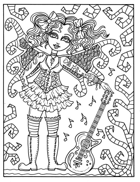 570x738 Steampunk Fairyland Coloring Book Adult Coloring Pages Fantasy