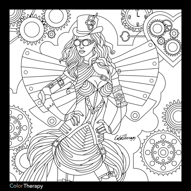 736x736 Best Steampunk Coloring Pages For Adults Images