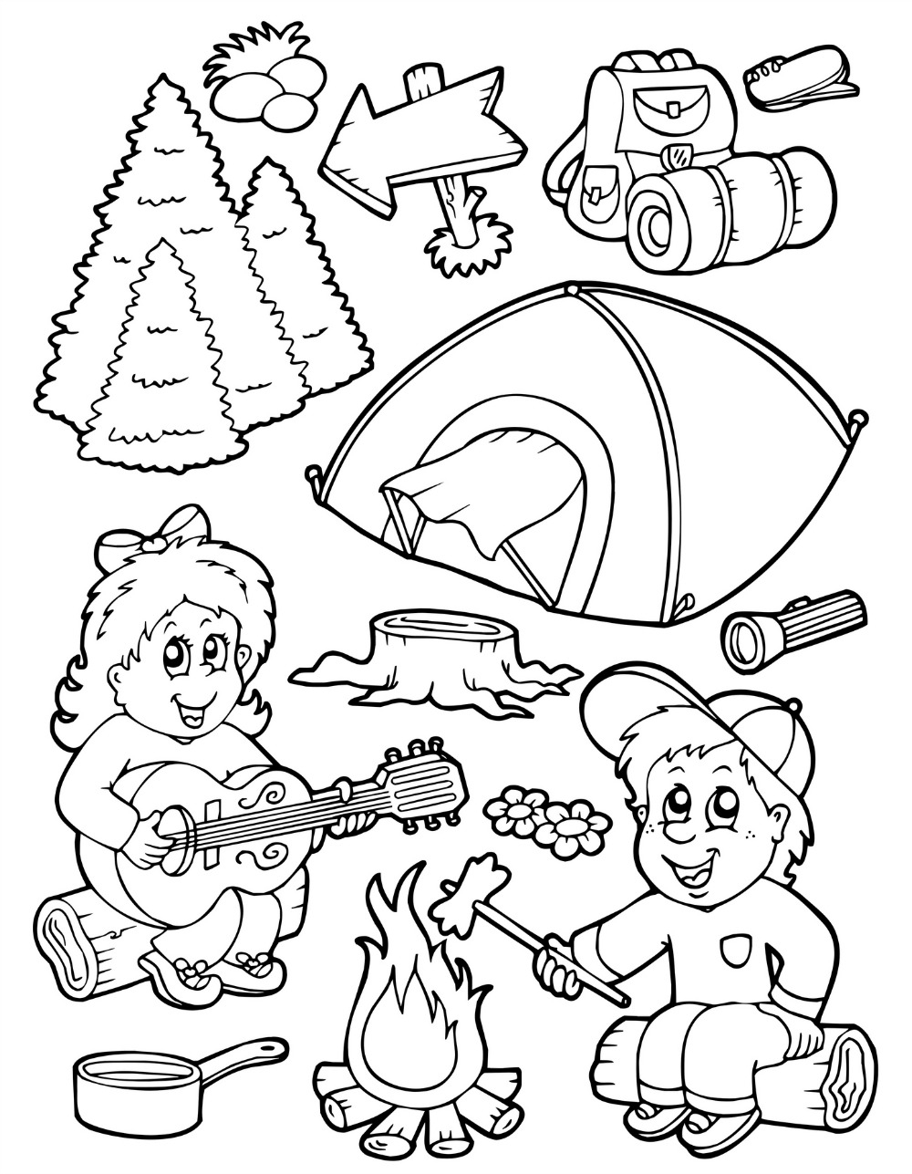 1000x1287 Camping Coloring Pages Free Printable Coloring For Kids