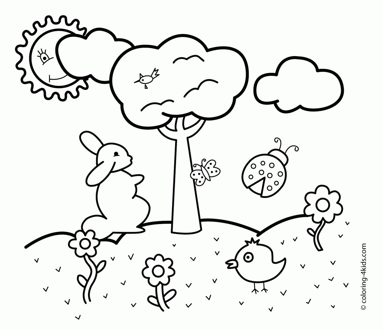1280x1106 Excellent Spring Coloring Pages For Preschoolers Collections